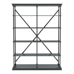 Furniture of America Toggin Industrial Metal 58-Inch Bookcase in Antique Blue