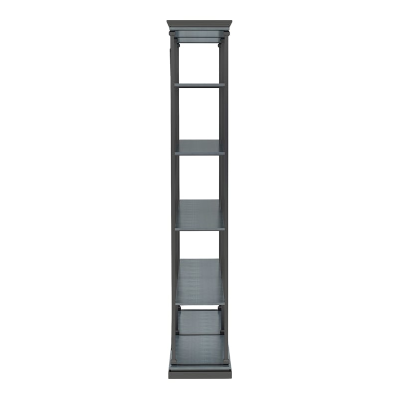 Furniture of America Toggin Industrial Metal 58-Inch Bookcase in Antique Blue