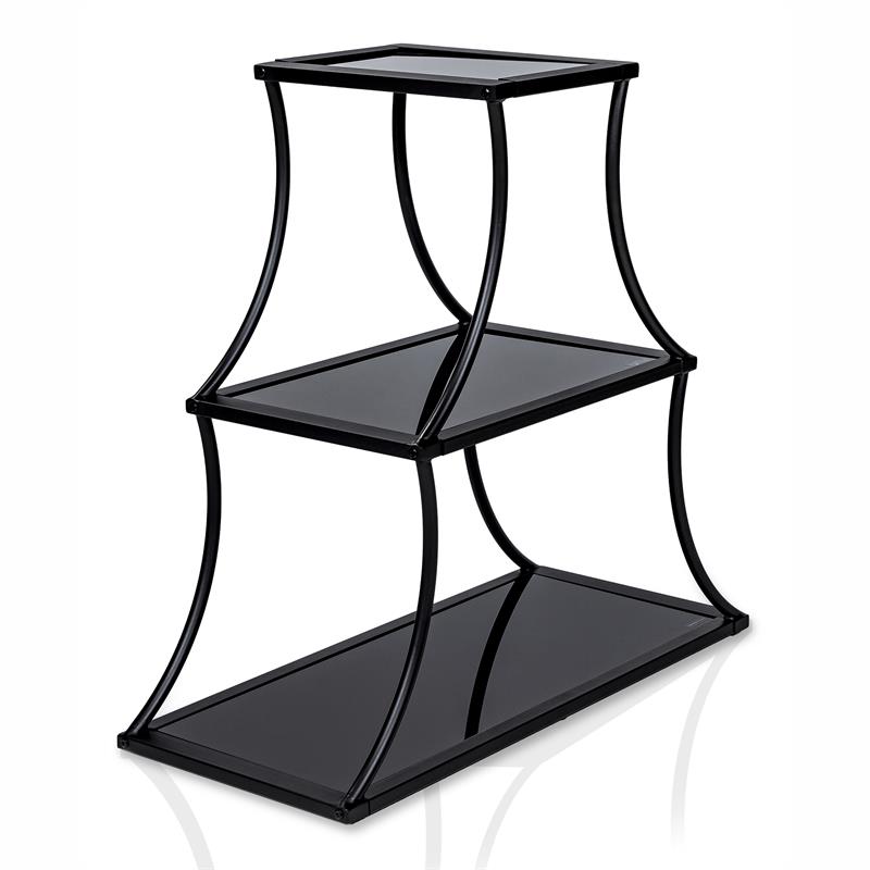 Furniture of America Kladden Industrial Metal 3-Shelf Bookcase in Sand Black