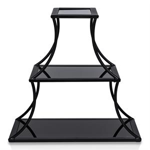 Furniture of America Kladden Industrial Metal 3-Shelf Bookcase in Sand Black