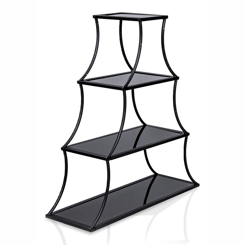 Furniture of America Kladden Industrial Metal 4-Shelf Bookcase in Sand Black