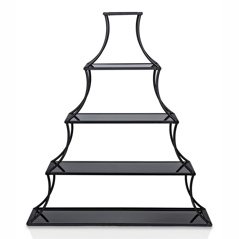 Furniture of America Kladden Industrial Metal 5-Shelf Bookcase in Sand Black