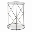 Furniture of America Nikova Glass Top 3-Piece Nesting Table Set in Silver