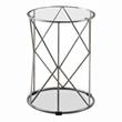 Furniture of America Nikova Glass Top 3-Piece Nesting Table Set in Silver