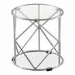 Furniture of America Nikova Glass Top 3-Piece Nesting Table Set in Silver