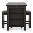 Furniture of America Albana Wood 3-Piece Counter Height Dining Set in Walnut
