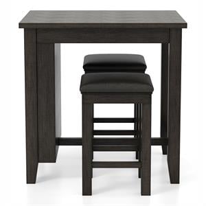 Furniture of America Albana Wood 3-Piece Counter Height Dining Set in Walnut