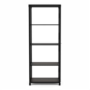 Furniture of America Mandom Modern Metal 4-Shelf Bookcase in Sand Black