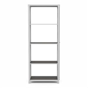 Furniture of America Mandom Modern Metal 4-Shelf Bookcase in Sand White