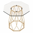 Furniture of America Growder Contemporary Glass Top End Table in Gold