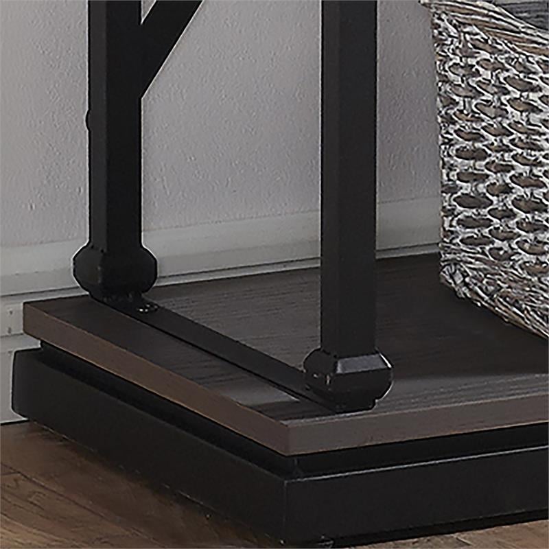 Furniture of America Toggin Industrial Metal 58-Inch Bookcase in Antique Gray