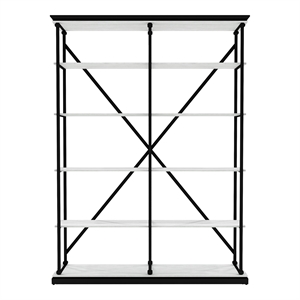 Furniture of America Toggin Industrial Metal 58-Inch Bookcase in Antique White