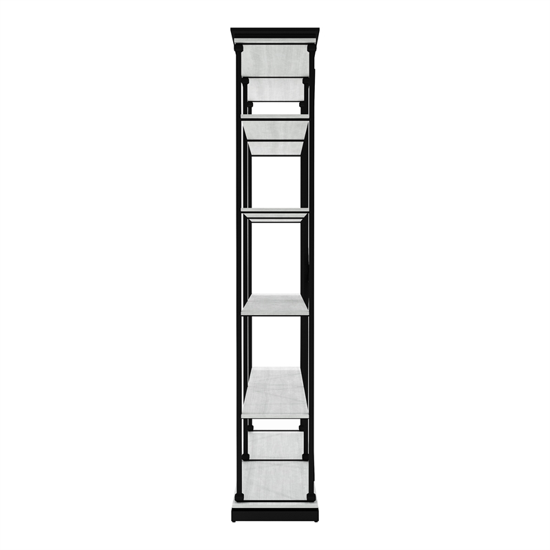 Furniture of America Toggin Industrial Metal 58-Inch Bookcase in Antique White