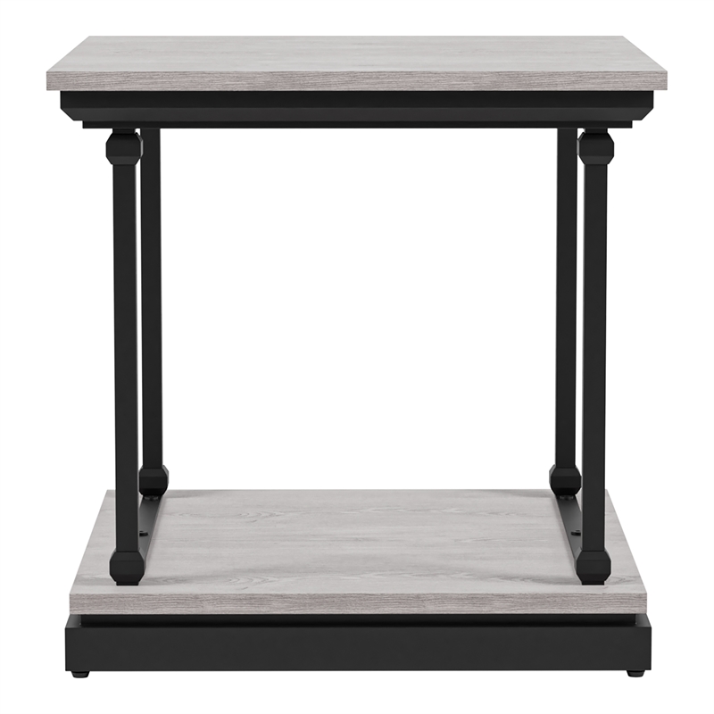 Furniture of America Drewden Transitional Wood End Table in Antique White
