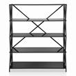 Furniture of America Vorsko Industrial Metal 5-Shelf Large Bookcase in Black