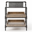 Furniture of America Kernel Industrial Metal 2-Shelf Bookcase in Sand Black