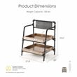 Furniture of America Kernel Industrial Metal 2-Shelf Bookcase in Sand Black