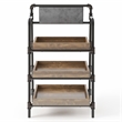 Furniture of America Kernel Industrial Metal 3-Shelf Bookcase in Sand Black