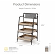 Furniture of America Kernel Industrial Metal 3-Shelf Bookcase in Sand Black