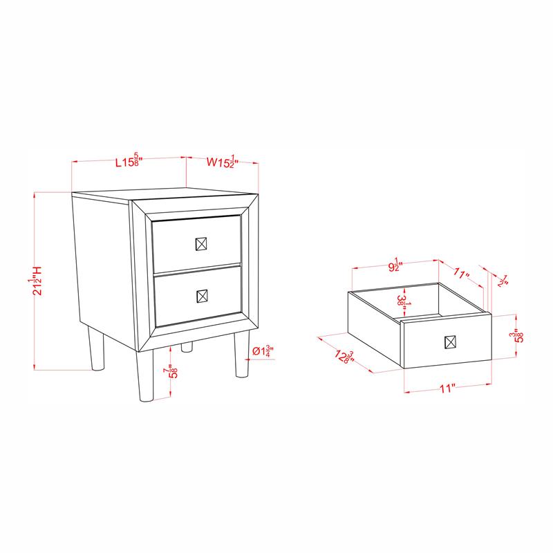Furniture of America Hetter Transitional Wood 2-Drawer Nightstand in White