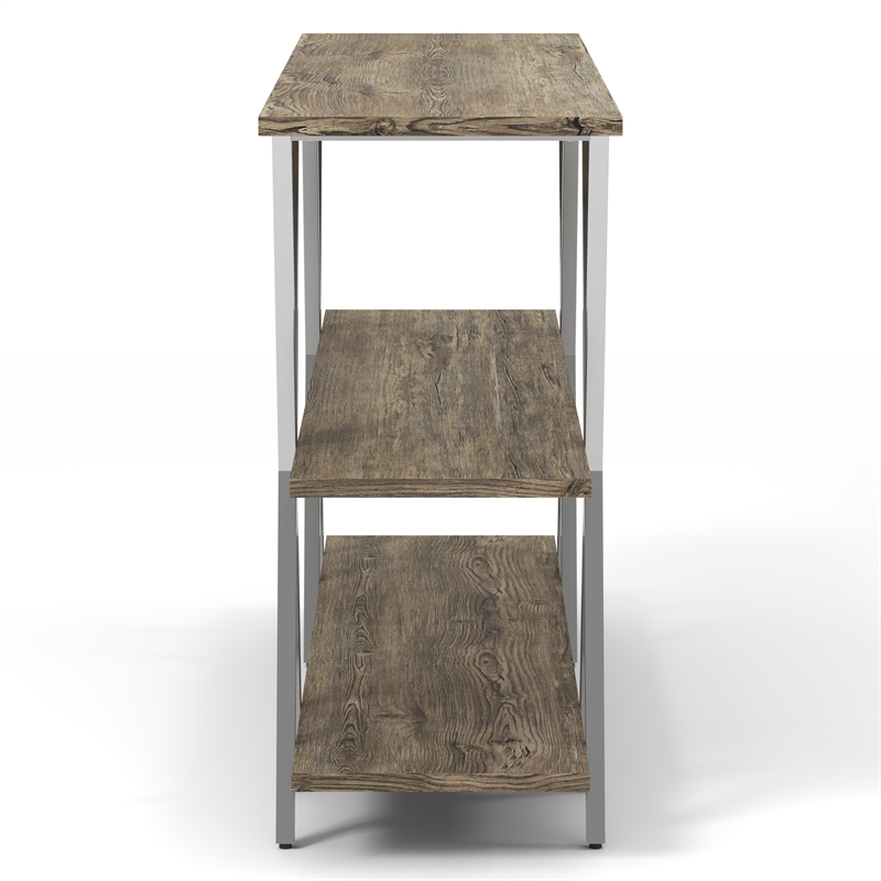 Furniture of America Barrickson Wood Small 3-Shelf Console Table in Dark Oak