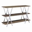 Furniture of America Barrickson Wood Small 3-Shelf Console Table in Dark Oak