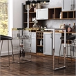 Furniture of America Norvel Contemporary Glass Top Bar Table in Chrome Plating