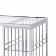 Furniture of America Norvel Contemporary Glass Top Bar Table in Chrome Plating