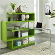 Furniture of America Creema Modern Wood 4-Shelf Bookcase Desk in Green