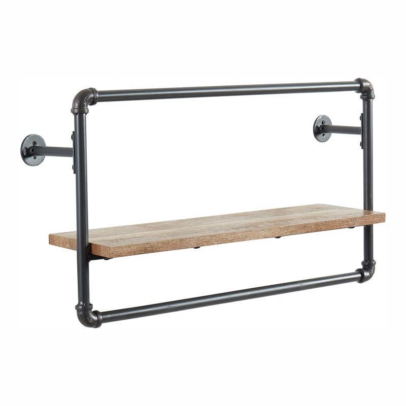 Furniture of America Alvara Metal 27.5-Inch Wall Shelf in Sand Black