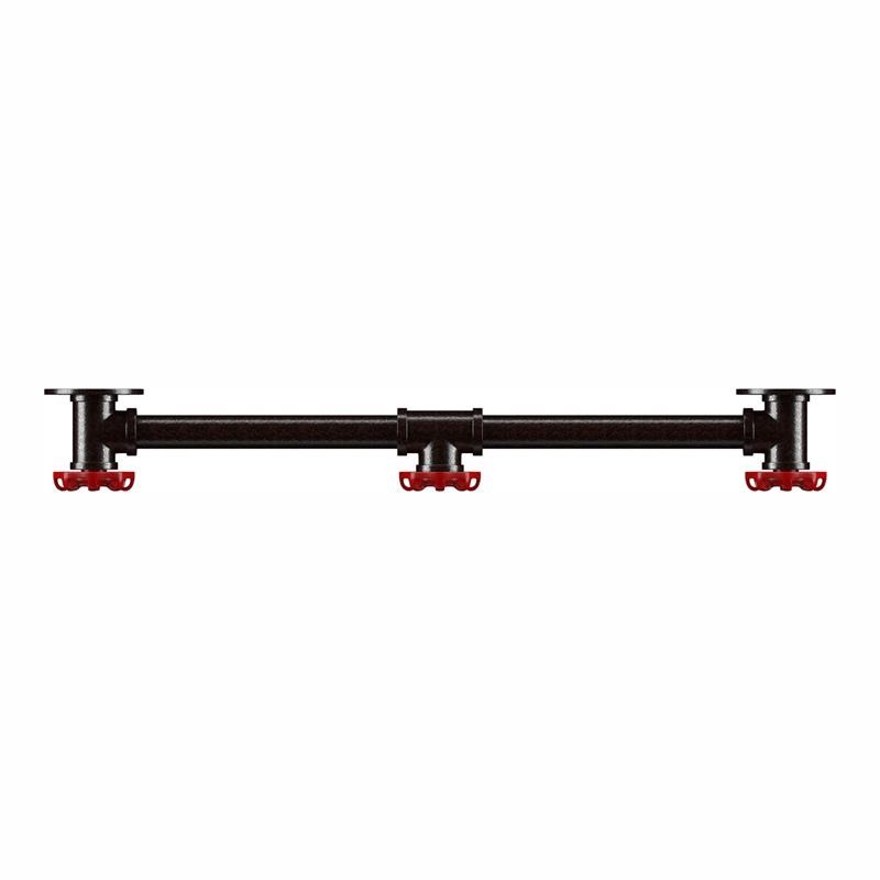 Furniture of America Margon Industrial Metal 3-Hook Coat Rack in Sand Black