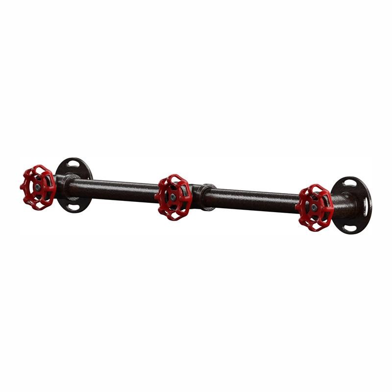 Furniture of America Margon Industrial Metal 3-Hook Coat Rack in Sand Black
