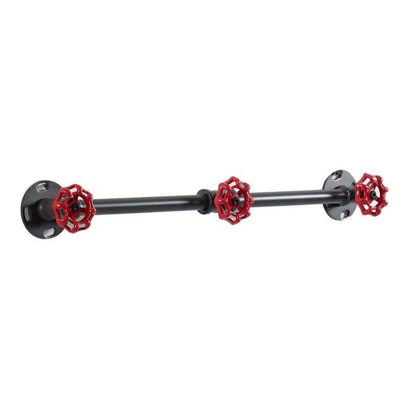 Furniture of America Margon Industrial Metal 3-Hook Coat Rack in Sand Black