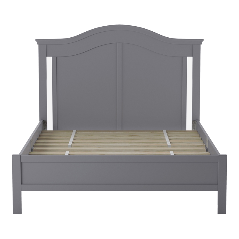 Furniture of America Elburd Solid Wood Camelback Platform Full Bed in Gray