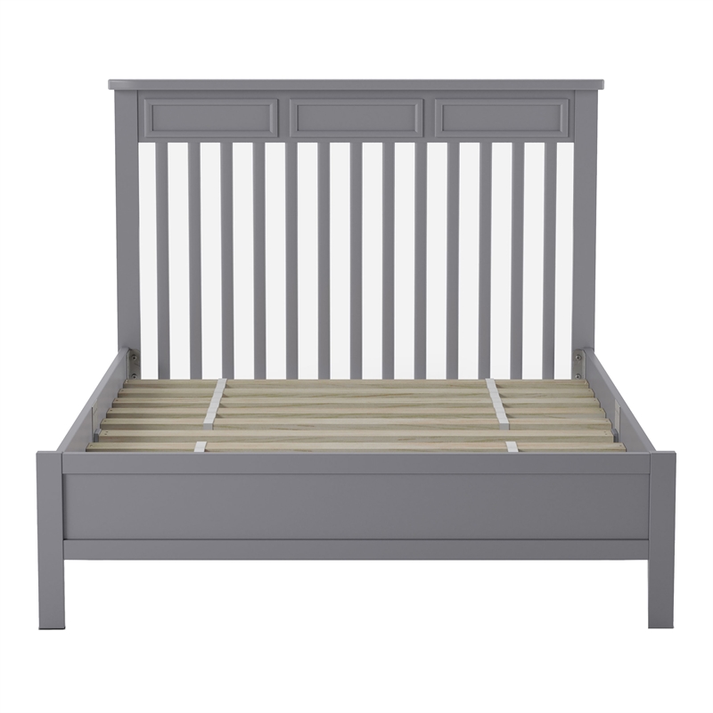 Furniture of America Loppet Solid Wood Slatted Platform Full Bed in Gray