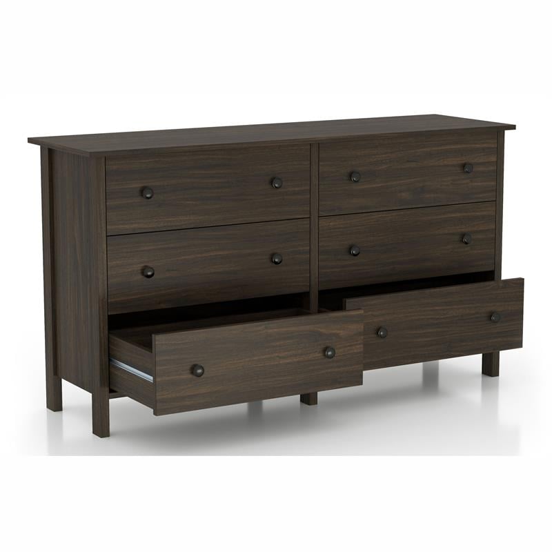 Furniture of America Zillett Transitional Wood 6-Drawer Dresser in Brown Wenge