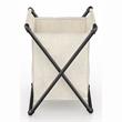 Furniture of America Hargris Fabric and Metal Laundry Hamper in Sand Black