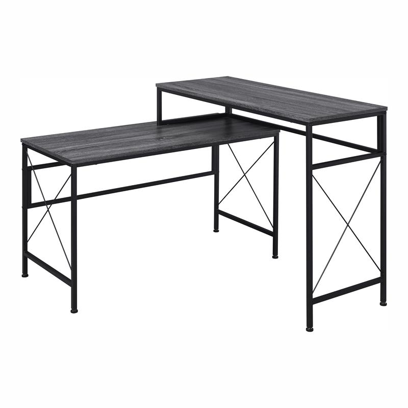 Furniture of America Washall Industrial Wood Computer Desk with USB in Gray