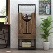 Furniture of America Robble Industrial Wood Wine Cabinet in Light Hickory Brown