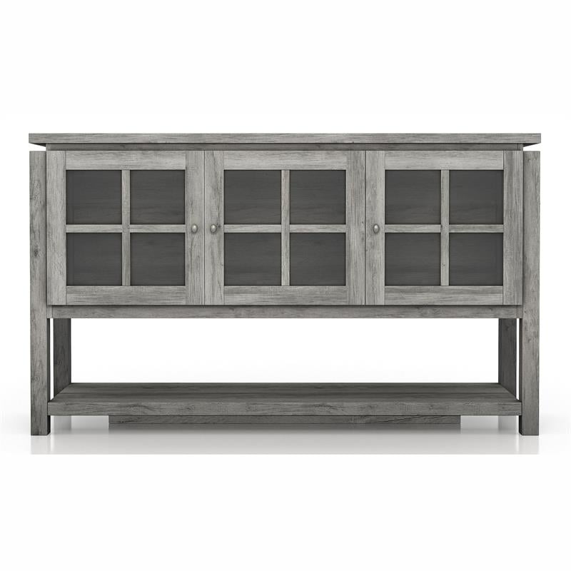 Furniture of America Tellun Contemporary Wood Multi-Storage Buffet in Gray Oak