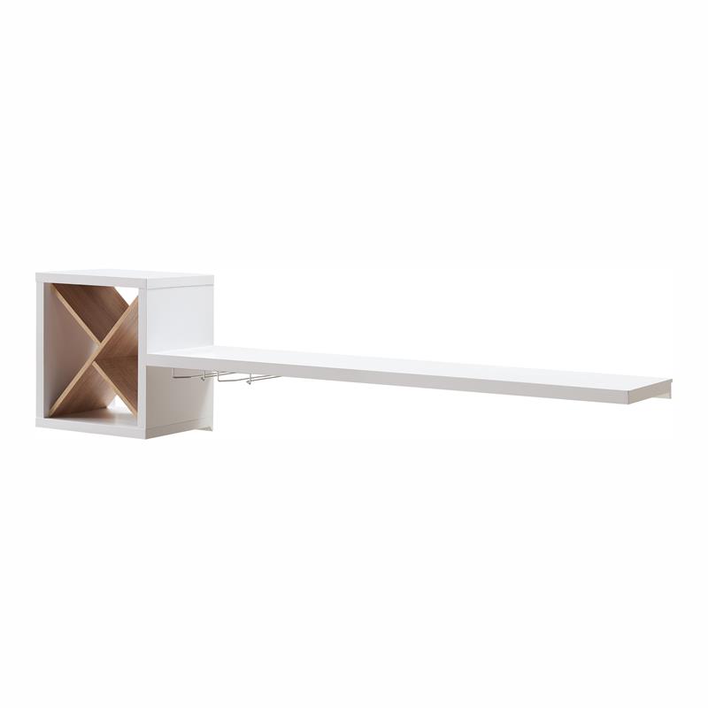 Furniture of America Reichart Cottage Wood Floating Wine Bar in White and Brown