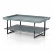 Furniture of America Humere Wood 1-Shelf Coffee Table in Antique Blue