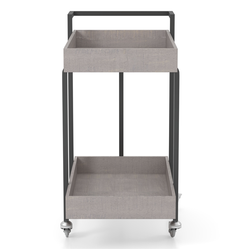 Furniture of America Lackomb Contemporary Wood Serving Cart in Antique Gray