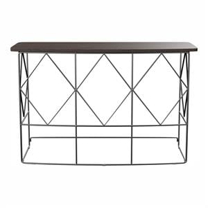 Furniture of America Borche Industrial Wood Console Table in Walnut