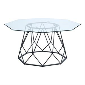 Furniture of America Growder Contemporary Glass Top Coffee Table in Sand Black