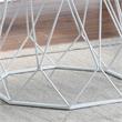 Furniture of America Growder Contemporary Glass Top Coffee Table in White