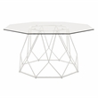 Furniture of America Growder Contemporary Glass Top Coffee Table in White