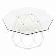 Furniture of America Growder Contemporary Glass Top Coffee Table in White