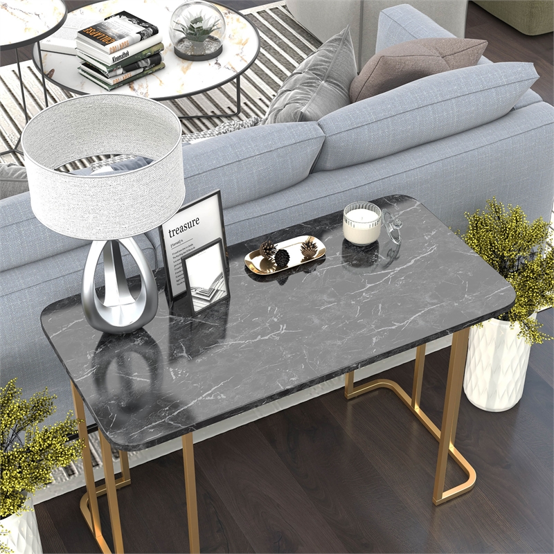 Furniture of America Clotten Contemporary Metal Console Table in Black