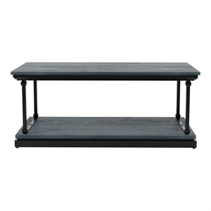 Furniture of America Drewden Wood 1-Shelf Coffee Table in Antique Blue